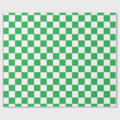 Kariertes Grünes und Weiß Geschenkpapier (Flach)