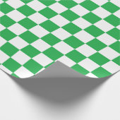 Kariertes Grünes und Weiß Geschenkpapier (Ecke)