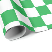 Kariertes Grünes und Weiß Geschenkpapier (Rolleneckpunkt)