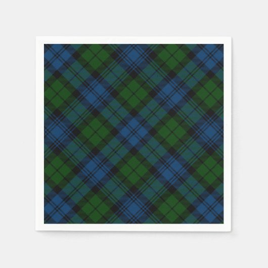 Kariertes grünes Weihnachtsfest Rustikales Tartan- Serviette (Vorderseite)