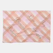Kariertes Handtuch in Rosa und Pfirsich (Horizontal)