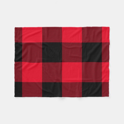 Kariertes, helles Rot und Schwarzes Buffalo Fleecedecke (Vorderseite (Horizontal))