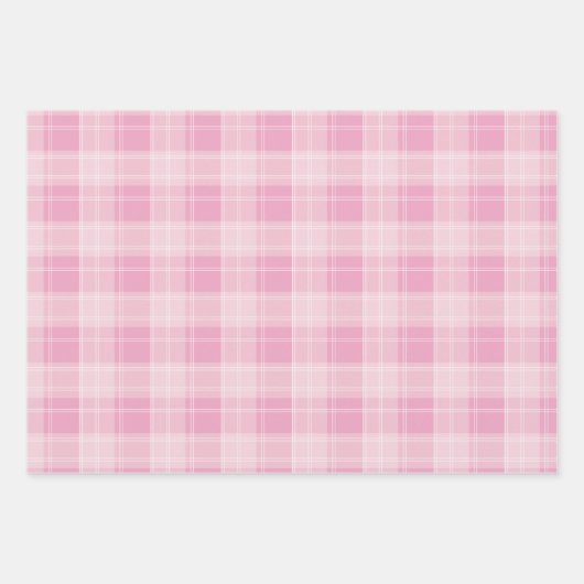 Kariertes, hellrosa Muster Geschenkpapier Set (Vorderseite)