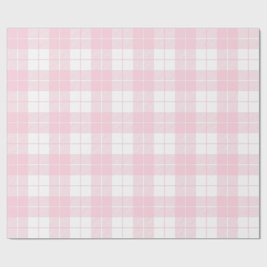Kariertes, hellrosa und weißes Muster| groß | Geschenkpapier (Flach)