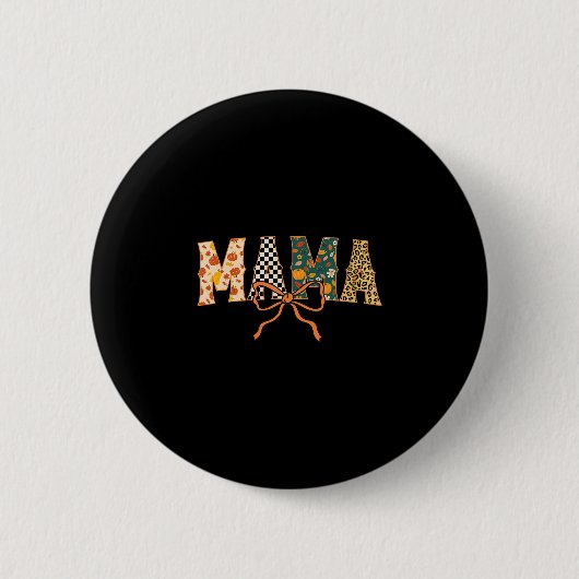 Kariertes Herbst Mama Button (Vorderseite)