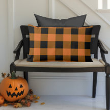 Kariertes HerbstHalloween in Schwarz und Orange Bu