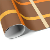 Kariertes Herbstmuster in Orange Green und Brown Geschenkpapier (Rolleneckpunkt)