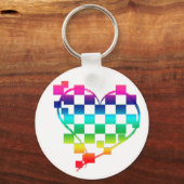 kariertes Herz. Schlüsselanhänger (Vorderseite)