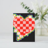 kariertes Herz. v2. Postkarte (Stehend Vorderseite)