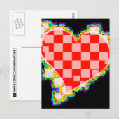 kariertes Herz. v2. Postkarte (Vorne/Hinten)