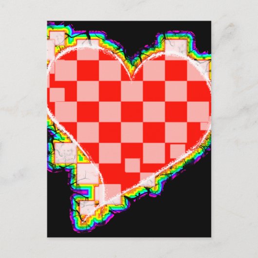 kariertes Herz. v2. Postkarte (Vorderseite)