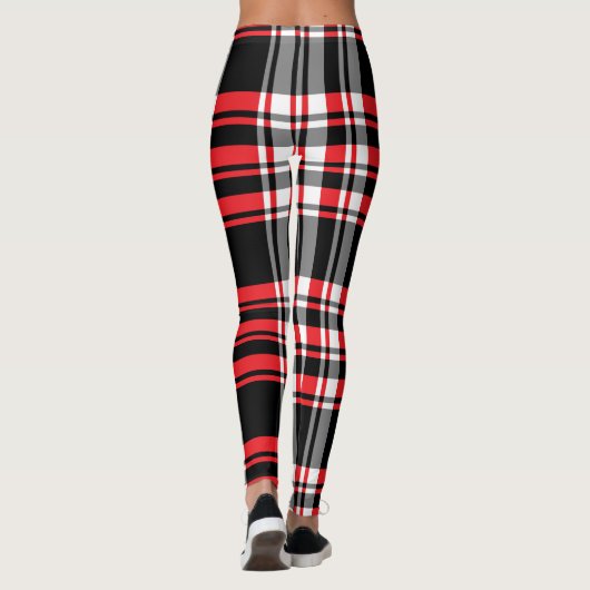 Kariertes Hintergrundmuster Leggings (Rückseite)