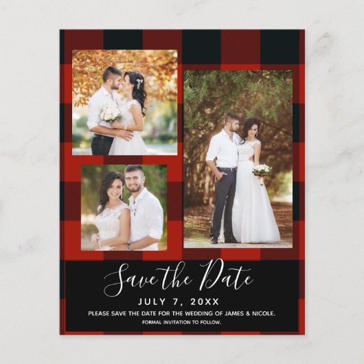 Kariertes HochzeitsFoto für Red Black Karos Save t (Vorderseite)