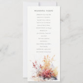 Kariertes Hochzeitsprogramm für Rostgelbe Fall Einladung (Rückseite)