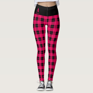 Kariertes Hot Pink Personalisiert Leggings