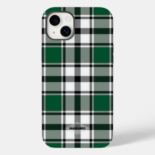 Kariertes iPhone Case HAMbWG, grün, schwarz und we