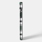 Kariertes iPhone Case HAMbWG, grün, schwarz und we (Rückseite / Links)