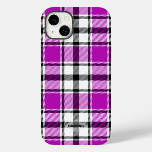 Kariertes iPhone-Case HAMbWG mit Violett, Schwarz  Case-Mate iPhone 14 Plus Hülle
