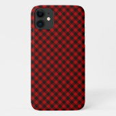 Kariertes iPhone Case in Rot und Schwarz Buffalo (Rückseite)