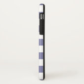 Kariertes iPhone X Case in Navy Blue und White Buf (Hinten/Links)