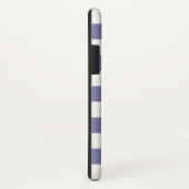 Kariertes iPhone X Case in Navy Blue und White Buf (Hinten/Rechts)