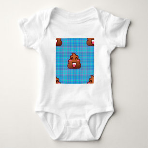 Kariertes Kacka-Emoji Baby Strampler