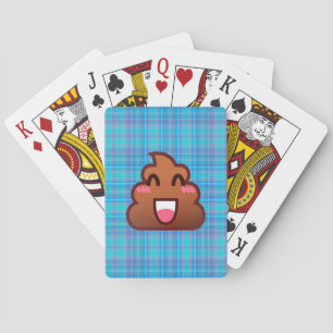 Kariertes Kacka-Emoji Spielkarten
