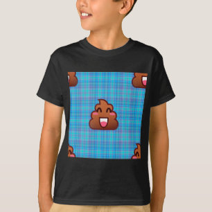 Kariertes Kacka-Emoji T-Shirt