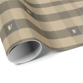 Kariertes kariertes Monogramm, braun, Beige Tan Geschenkpapier