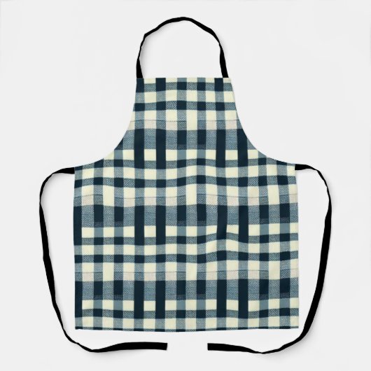 Kariertes, kariertes Muster in Blau und Schwarz Bu Schürze (Vorderseite)