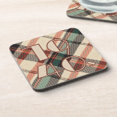 kariertes Kissen der 40er Jahre Getränkeuntersetzer (Linke Seite)