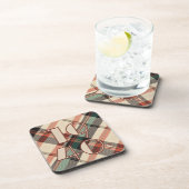 kariertes Kissen der 40er Jahre Getränkeuntersetzer (Rechte Seite)