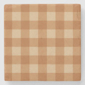 Kariertes, klassisches, braunes Schachtuch Steinuntersetzer (Vorderseite)