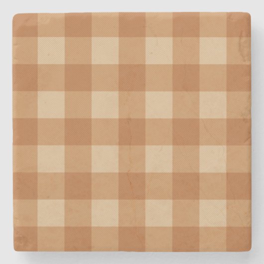 Kariertes, klassisches, braunes Schachtuch Steinuntersetzer (Vorderseite)