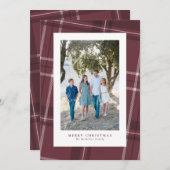 Kariertes klassisches Foto Feiertagskarte (Vorne/Hinten)