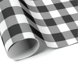 Kariertes klassisches Schwarz-Weiß-Buffalo-Muster Geschenkpapier