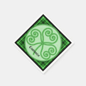 Kariertes Kleeblatt Napkins in Grün und Schwarz Serviette (Ecke)