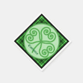 Kariertes Kleeblatt Napkins in Grün und Schwarz Serviette (Ecke)