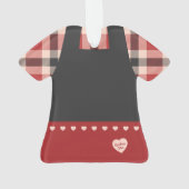 Kariertes Kleid & Pinavorfiguren Personalisiert Ornament (Rückseite)