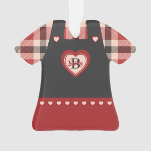 Kariertes Kleid & Pinavorfiguren Personalisiert Ornament
