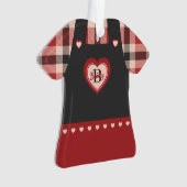 Kariertes Kleid & Pinavorfiguren Personalisiert Ornament (Vorderseite)