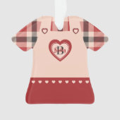 Kariertes Kleid Rosa Pinavorfigure Personalisiert Ornament (Vorderseite)