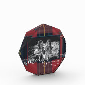 Kariertes kundenspezifisches Foto Frohe Weihnachts (Links)