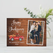 Kariertes Kunsthandwerk — Kalligrafie Erntedank Tr Feiertagskarte (Stehend Vorderseite)