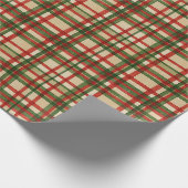 Kariertes Kunstmuster in der Classic Green Waterco Geschenkpapier (Ecke)