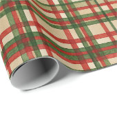 Kariertes Kunstmuster in der Classic Green Waterco Geschenkpapier (Rolleneckpunkt)