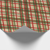 Kariertes Kunstmuster in der Classic Green Waterco Geschenkpapier (Ecke)