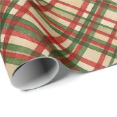 Kariertes Kunstmuster in der Classic Green Waterco Geschenkpapier (Rolleneckpunkt)