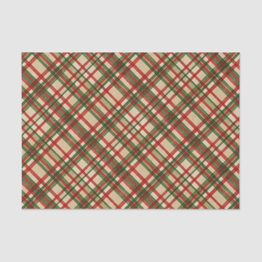 Kariertes Kunstmuster in der Classic Green Waterco Seidenpapier (Vorderseite)