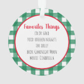 Kariertes Lebkuchen-Kinderjahr im Nachhinein Ornament (Rückseite)